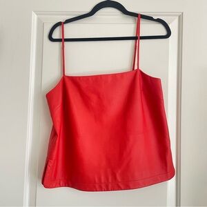 T by Alexander Wang Orange Lamb Leather Tank Top